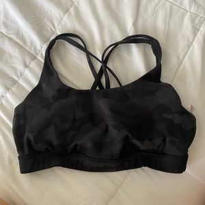 Lululemon Black Camouflage Print Sportsbra